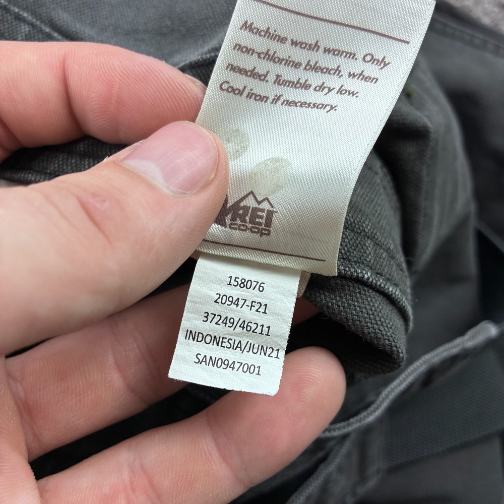 REI Trailsmith Overalls Women's 10 Gray Canvas Utility Hiking Bibs 15076 - Picture 4 of 7